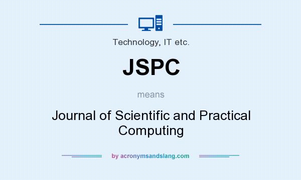 What does JSPC mean? It stands for Journal of Scientific and Practical Computing