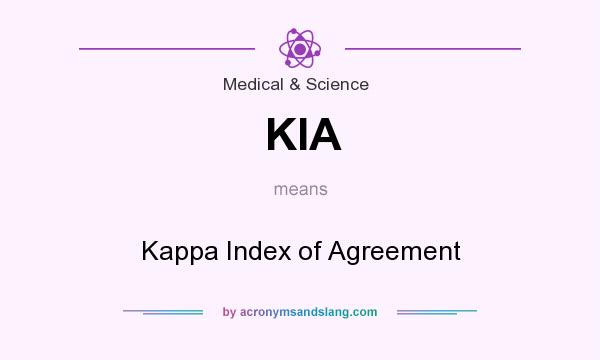 What does KIA mean? It stands for Kappa Index of Agreement