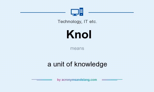 What does Knol mean? It stands for a unit of knowledge