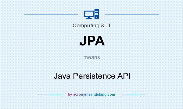 What does JPA mean? It stands for Java Persistence API