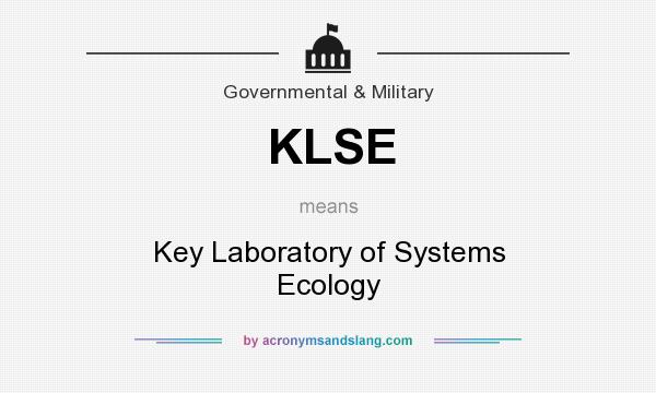What does KLSE mean? It stands for Key Laboratory of Systems Ecology