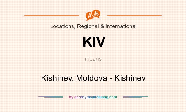 What does KIV mean? It stands for Kishinev, Moldova - Kishinev