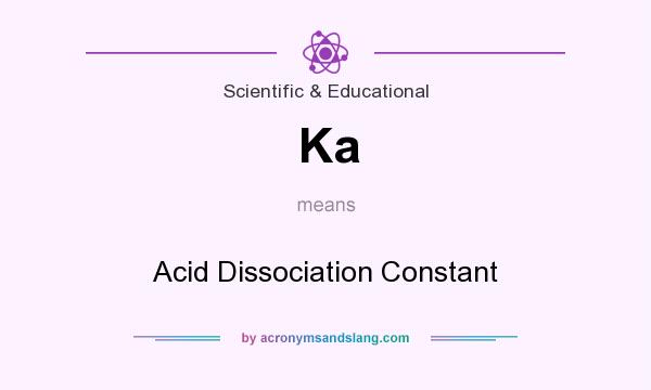 What does Ka mean? It stands for Acid Dissociation Constant