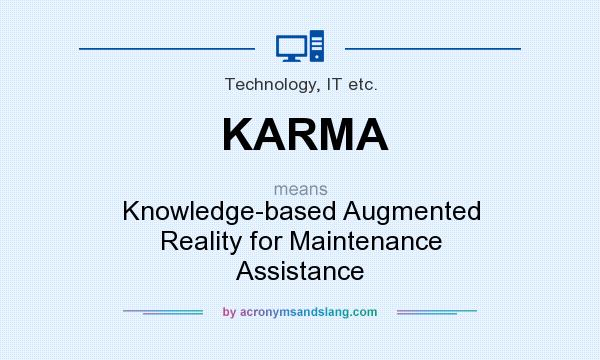 What does KARMA mean? It stands for Knowledge-based Augmented Reality for Maintenance Assistance