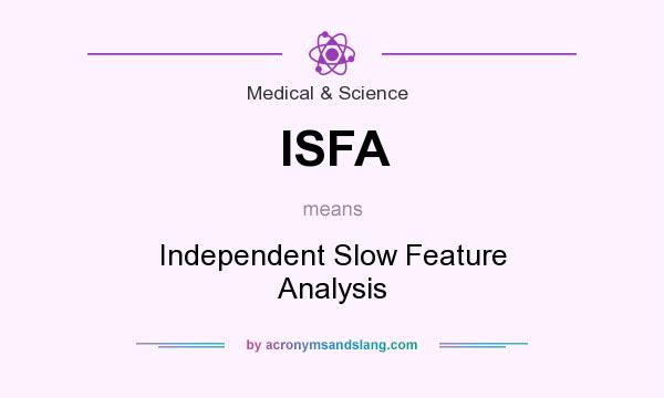 What does ISFA mean? It stands for Independent Slow Feature Analysis