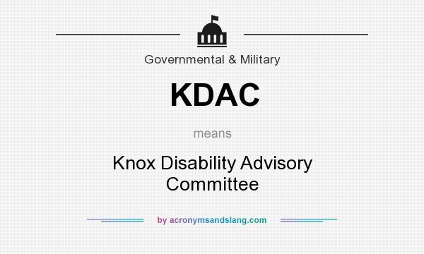 What does KDAC mean? It stands for Knox Disability Advisory Committee