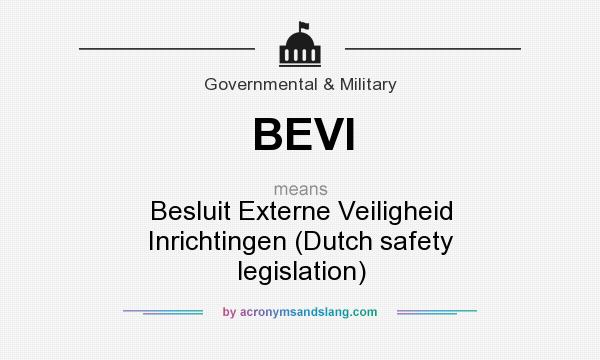 What does BEVI mean? It stands for Besluit Externe Veiligheid Inrichtingen (Dutch safety legislation)