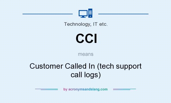 What does CCI mean? It stands for Customer Called In (tech support call logs)