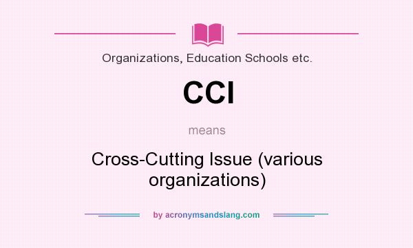 What does CCI mean? It stands for Cross-Cutting Issue (various organizations)