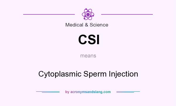 What does CSI mean? It stands for Cytoplasmic Sperm Injection