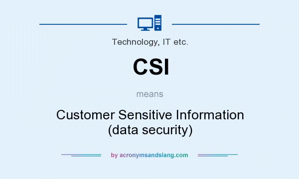 What does CSI mean? It stands for Customer Sensitive Information (data security)