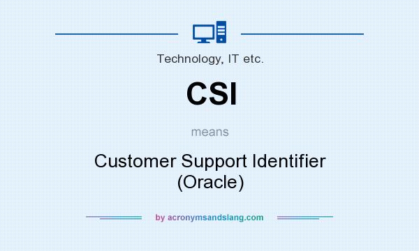 What does CSI mean? It stands for Customer Support Identifier (Oracle)