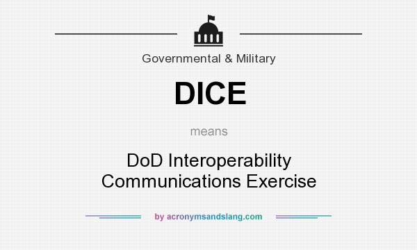 What does DICE mean? It stands for DoD Interoperability Communications Exercise