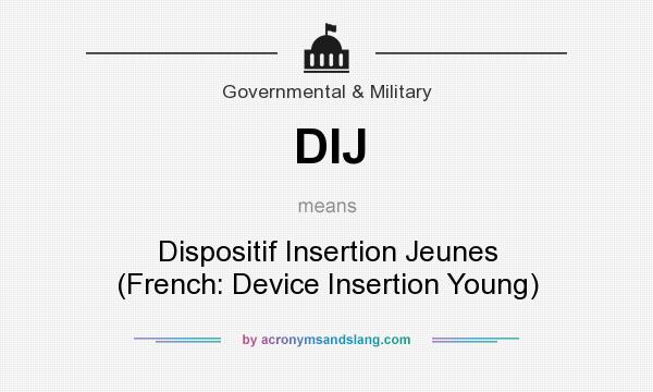 What does DIJ mean? It stands for Dispositif Insertion Jeunes (French: Device Insertion Young)