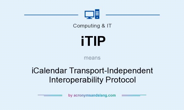 What does iTIP mean? It stands for iCalendar Transport-Independent Interoperability Protocol