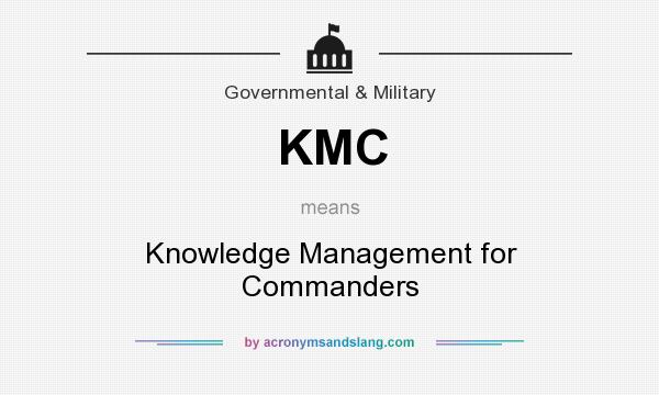 What does KMC mean? It stands for Knowledge Management for Commanders