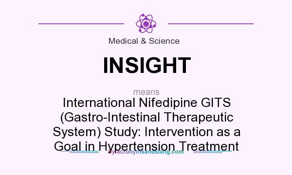 What does INSIGHT mean? It stands for International Nifedipine GITS (Gastro-Intestinal Therapeutic System) Study: Intervention as a Goal in Hypertension Treatment