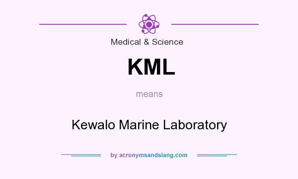 What does KML mean? It stands for Kewalo Marine Laboratory