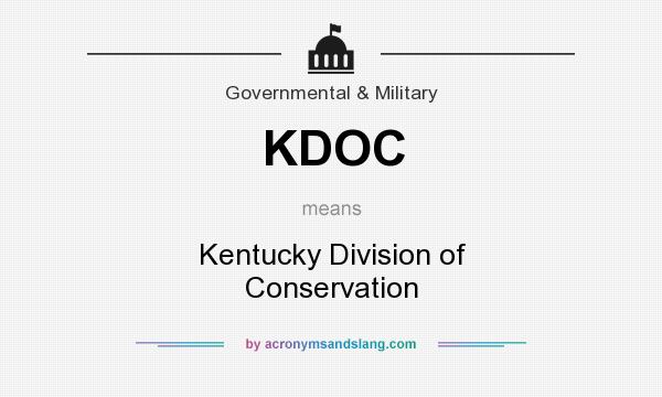 What does KDOC mean? It stands for Kentucky Division of Conservation