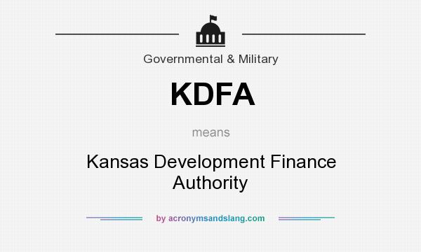 What does KDFA mean? It stands for Kansas Development Finance Authority