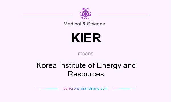 What does KIER mean? It stands for Korea Institute of Energy and Resources