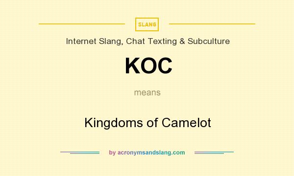 What does KOC mean? It stands for Kingdoms of Camelot