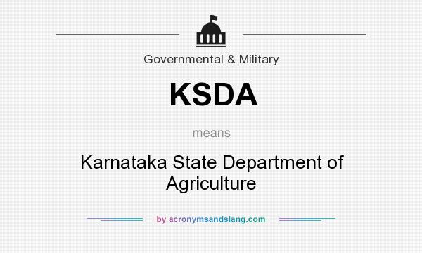What does KSDA mean? It stands for Karnataka State Department of Agriculture