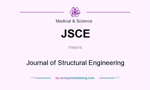 What does JSCE mean? It stands for Journal of Structural Engineering