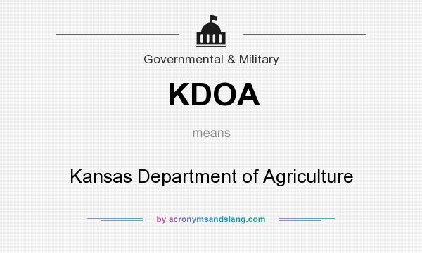 What does KDOA mean? It stands for Kansas Department of Agriculture