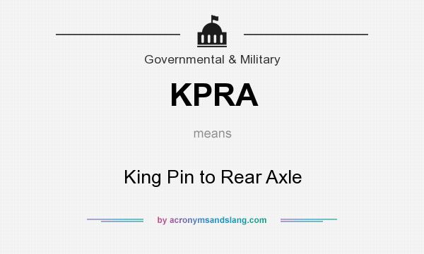 What does KPRA mean? It stands for King Pin to Rear Axle