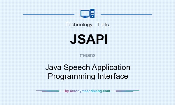 What does JSAPI mean? It stands for Java Speech Application Programming Interface