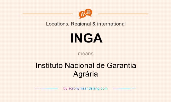 What does INGA mean? It stands for Instituto Nacional de Garantia Agrária