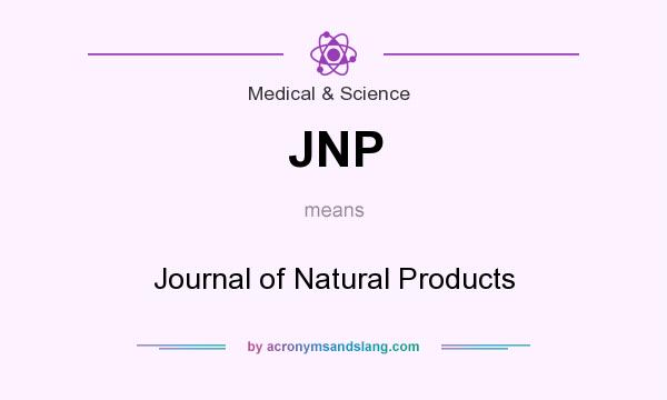 What does JNP mean? It stands for Journal of Natural Products