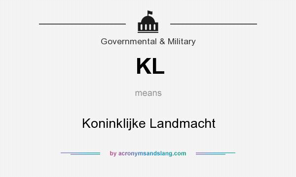 What does KL mean? It stands for Koninklijke Landmacht