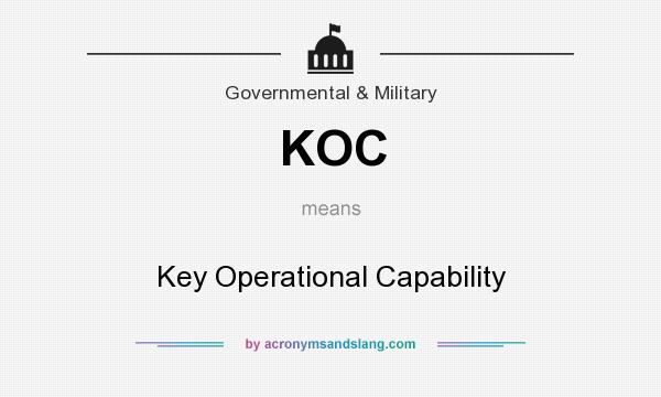 What does KOC mean? It stands for Key Operational Capability