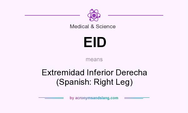 What does EID mean? It stands for Extremidad Inferior Derecha (Spanish: Right Leg)