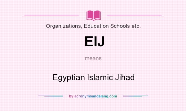What does EIJ mean? It stands for Egyptian Islamic Jihad