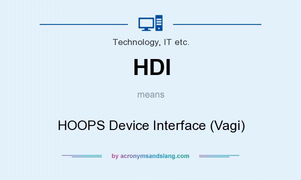 What does HDI mean? It stands for HOOPS Device Interface (Vagi)