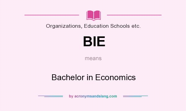 What does BIE mean? It stands for Bachelor in Economics