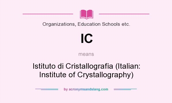 What does IC mean? It stands for Istituto di Cristallografia (Italian: Institute of Crystallography)