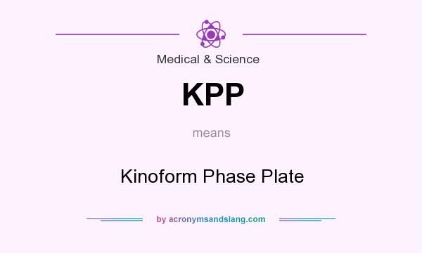 What does KPP mean? It stands for Kinoform Phase Plate