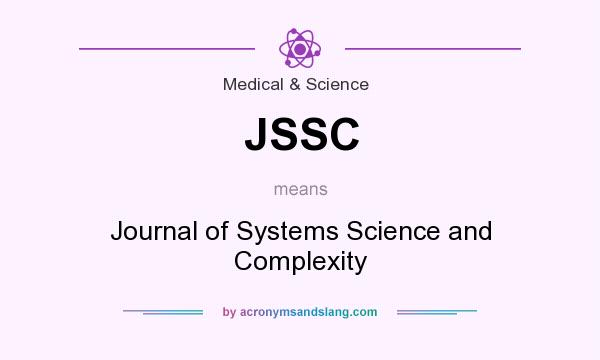 What does JSSC mean? It stands for Journal of Systems Science and Complexity