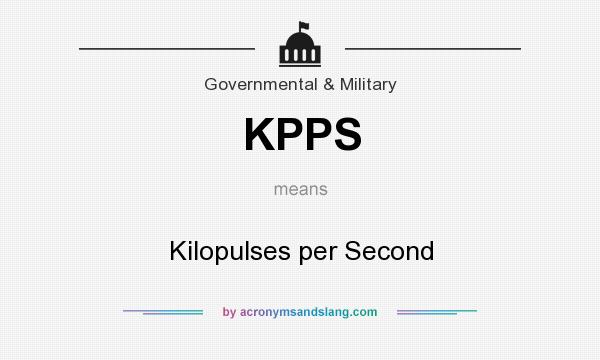 What does KPPS mean? It stands for Kilopulses per Second