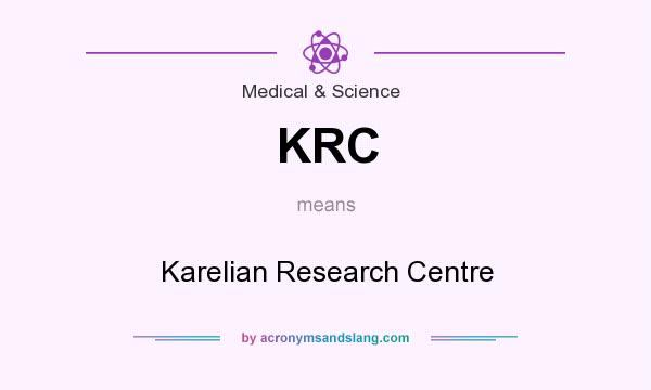 What does KRC mean? It stands for Karelian Research Centre