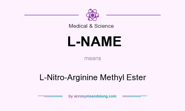 What does L-NAME mean? It stands for L-Nitro-Arginine Methyl Ester