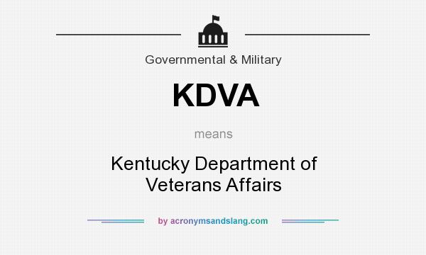 What does KDVA mean? It stands for Kentucky Department of Veterans Affairs