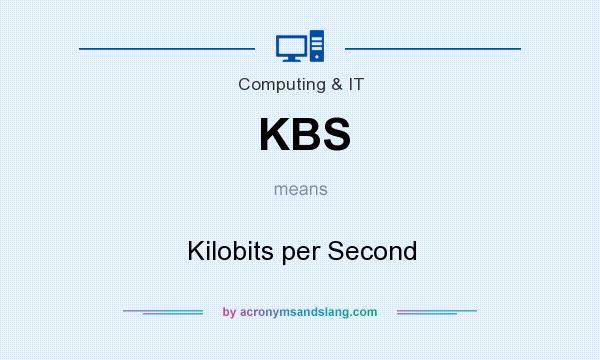 What does KBS mean? It stands for Kilobits per Second