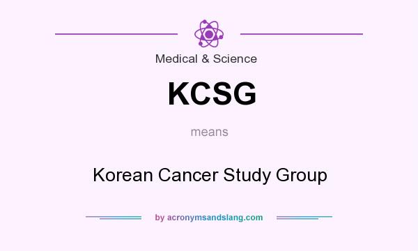 What does KCSG mean? It stands for Korean Cancer Study Group