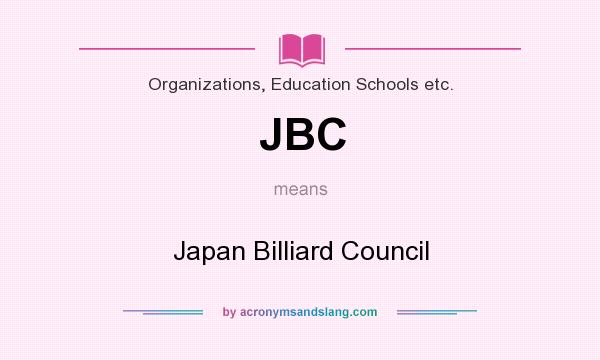 What does JBC mean? It stands for Japan Billiard Council
