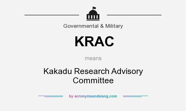 What does KRAC mean? It stands for Kakadu Research Advisory Committee